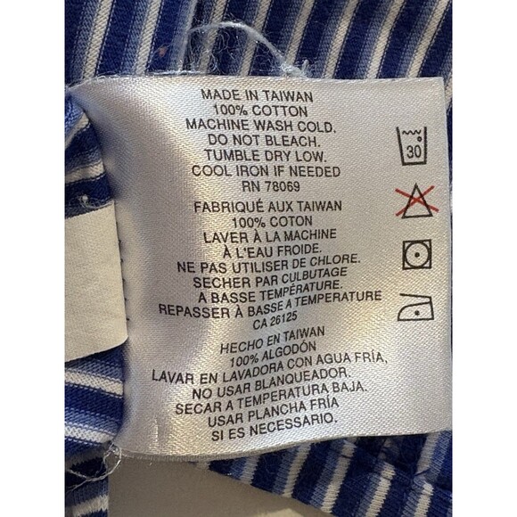 Ashworth Men’s Polyester Short Sleeve Golf Polo Shirt Blue White Stripe Size XL - Picture 8 of 9